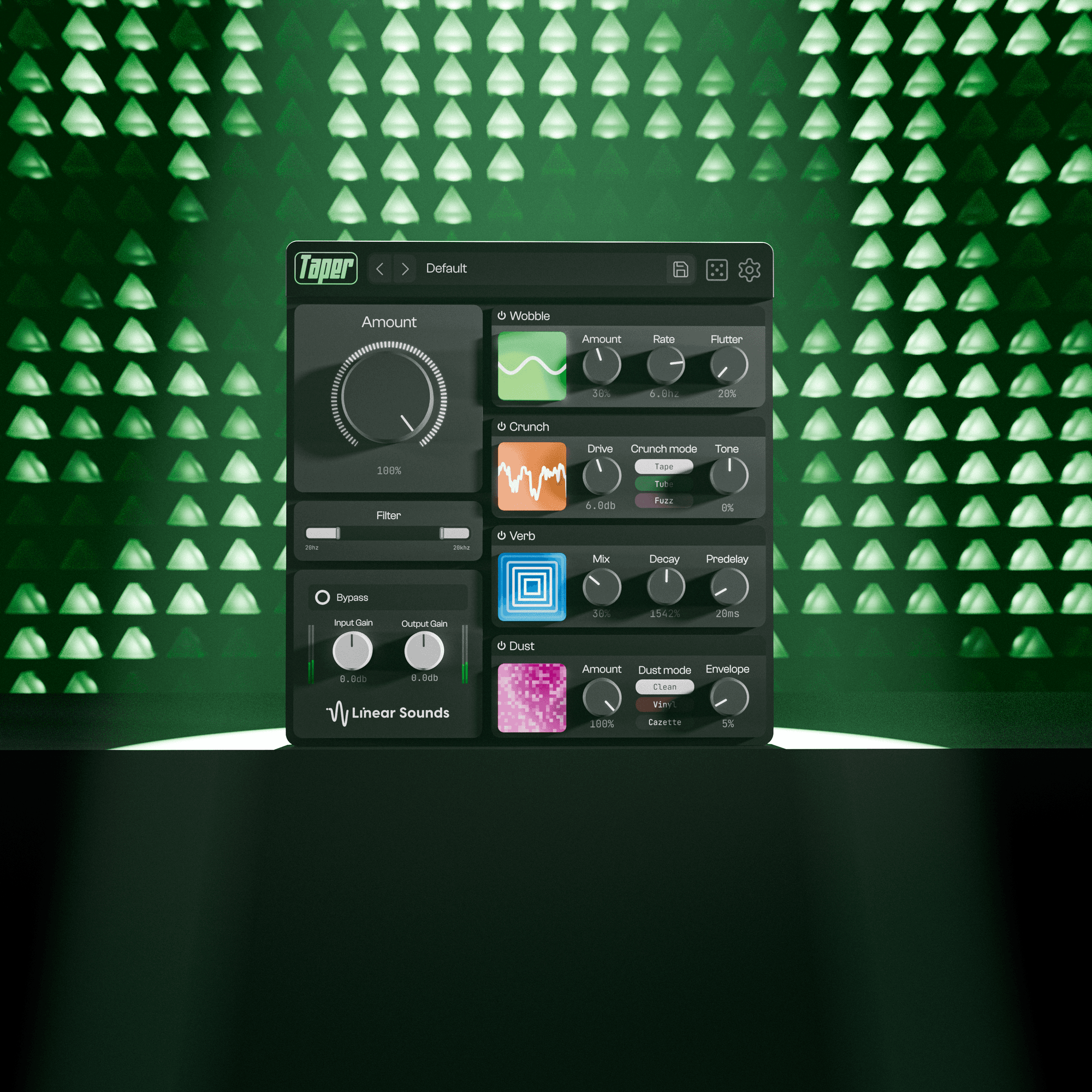 Taper plugin with background